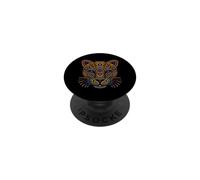 Jaguar Mexicano Cara Huichol Arte Azteca mesoamericano Antiguo PopSockets PopGrip Adhesivo