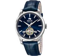 JAGUAR Reloj Automático Hombre de Cuero Azul Reloj Analógico Hombre - Cristal Zafiro de Alta Resistencia - Resistente al Agua 5 ATM Elegante J966/3 Automatic Balancier