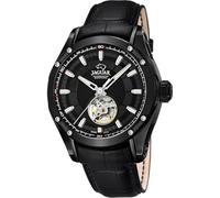 JAGUAR Reloj Automático Hombre de Cuero Negro Reloj Analógico Hombre - Cristal Zafiro de Alta Resistencia - Resistente al Agua 10 ATM Elegante y Vintage J813/A