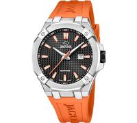 JAGUAR Reloj Hombre J1010/1 Diplomatic Caja de Acero Inoxidable 316l Plateado Correa de Caucho Naranja