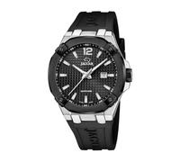 JAGUAR Reloj Hombre J1019/2 Diplomatic Caja de Acero Inoxidable 316l Plateado Correa de Caucho Negro