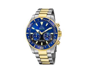 JAGUAR Reloj Inteligente Hombre Híbrido de Acero Inoxidable 316L Dorado | Connected, Resistente al Agua 20 ATM, J889/6, Control Música, Cuenta Pasos, Notifica y Rechaza Llamadas, Esfera Azul