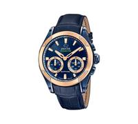 JAGUAR Reloj Inteligente Hombre Híbrido de Cuero Azul | Connected, Resistente al Agua 10 ATM, J960/1, Control Música, Cuenta Pasos, Notifica y Rechaza Llamadas, Esfera Azul