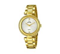 JAGUAR Reloj Modelo J830/1 de la colección Cosmopolitan, Caja de 34,5 mm Blanco con Correa de Acero Chapado para señora