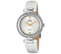 JAGUAR Reloj Modelo J832/1 de la colección Cosmopolitan, Caja de 34,5 mm Blanco con Correa de Piel Blanco para señora