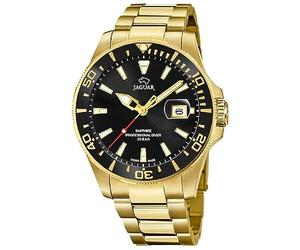 JAGUAR Reloj Modelo J877/3 de la colección Executive, Caja de 43,5 mm Negro con Correa de Acero Chapado para Caballero