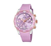 JAGUAR Reloj Modelo J890/2 de la colección Woman, Caja de 38,50/38,50 mm Lila con Correa de Caucho Lila para señora