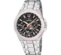 JAGUAR Swiss Made Reloj Analógico Hombre con Fase Lunar de Acero Inoxidable 316l Plateado - Movimiento de Cuarzo - Cristal Zafiro de Alta Resistencia - Resistente al Agua 10 ATM J1039/4 Diplomatic
