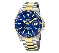 JAGUAR Swiss Made Reloj Automático Hombre de Acero Inoxidable 316L Dorado | Analógico, Calendario, Cristal Zafiro de Alta Resistencia, Resistente al Agua 20 ATM J887/1, Esfera Azul, Cierre Desplegable