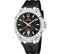 JAGUAR Reloj Hombre J1030/4 Diplomatic Caja de Acero Inoxidable 316l Plateado Correa de Caucho Negro