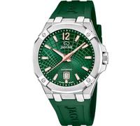JAGUAR Reloj Hombre J1030/3 Diplomatic Caja de Acero Inoxidable 316l Plateado Correa de Caucho Verde