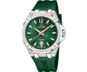 JAGUAR Swiss Made Reloj Automático Hombre de Caucho Verde Reloj Analógico | Hombre, Calendario, Cristal Zafiro de Alta Resistencia, Resistente al Agua 10 ATM J1030/3 Automatico