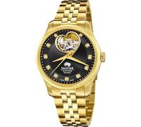 JAGUAR Swiss Made Reloj Automático Mujer de Acero Inoxidable 316L Dorado | Analógico, Cristal Zafiro de Alta Resistencia, Resistente al Agua 5 ATM J996/2, Esfera Negra, Hipoalergénico, Colección CŒUR