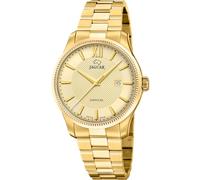 JAGUAR Swiss Made Reloj Hombre Analógico de Acero Inoxidable 316l Dorado - Movimiento de Cuarzo - Calendario - Cristal Zafiro de Alta Resistencia - Resistente al Agua 5 ATM J1044/2 Essentia