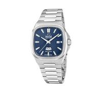 JAGUAR Swiss Made Reloj Hombre Analógico de Acero Inoxidable 316l Plateado - Movimiento de Cuarzo - Calendario - Cristal Zafiro de Alta Resistencia - Resistente al Agua 5 ATM J1049/2 Rondcarre
