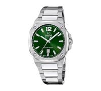 JAGUAR Swiss Made Reloj Hombre Analógico de Acero Inoxidable 316l Plateado - Movimiento de Cuarzo - Calendario - Cristal Zafiro Resistente - Resistente al Agua 10 ATM J1024/2 Rondcarre