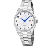 JAGUAR Swiss Made Reloj Hombre Analógico de Acero Inoxidable 316l Plateado - Movimiento de Cuarzo - Calendario - Cristal Zafiro de Alta Resistencia - Resistente al Agua 5 ATM J1041/1 Essentia