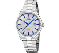 JAGUAR Swiss Made Reloj Hombre Analógico de Acero Inoxidable 316l Plateado - Movimiento de Cuarzo - Calendario - Cristal Zafiro de Alta Resistencia - Resistente al Agua 5 ATM J1041/2 Essentia