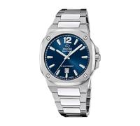 JAGUAR Swiss Made Reloj Hombre Analógico de Acero Inoxidable 316l Plateado - Movimiento de Cuarzo - Calendario - Cristal Zafiro Resistente - Resistente al Agua 10 ATM J1024/1 Rondcarre