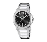 JAGUAR Swiss Made Reloj Hombre Analógico de Acero Inoxidable 316l Plateado - Movimiento de Cuarzo - Calendario - Cristal Zafiro Resistente - Resistente al Agua 10 ATM J1024/3 Rondcarre