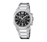 JAGUAR Swiss Made Reloj Hombre Analógico de Acero Inoxidable 316l Plateado - Movimiento de Cuarzo - Cronógrafo - Calendario - Cristal Zafiro Resistente - Resistente al Agua 10 ATM J1025/3 Rondcarre