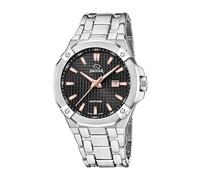 JAGUAR Swiss Made Reloj Hombre Analógico de Acero Inoxidable 316L | Reloj Cuarzo, Calendario, Cristal Zafiro de Alta Resistencia, Resistente al Agua 10 ATM, J1009/4, Diplomatic, Esfera Negra