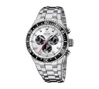 JAGUAR Swiss Made Reloj Hombre Analógico de Acero Inoxidable de Cerámica Plateado - Cuarzo - Cronógrafo - Calendario - Cristal Zafiro Resistente - Resistente al Agua 10 ATM J1022/1 Ceramic