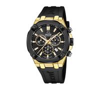 JAGUAR Swiss Made Reloj Hombre Analógico de Caucho Negro - Movimiento de Cuarzo - Cronógrafo - Calendario - Cristal Zafiro de Alta Resistencia - Resistente al Agua 10 ATM J1014/1 Diplomatic