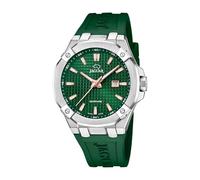 JAGUAR Swiss Made Reloj Hombre Analógico de Caucho Verde - Movimiento de Cuarzo - Calendario - Cristal Zafiro de Alta Resistencia - Resistente al Agua 10 ATM J1010/3 Diplomatic
