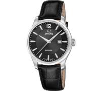 JAGUAR Swiss Made Reloj Hombre Analógico de Cuero Negro - Movimiento de Cuarzo - Calendario - Cristal Zafiro de Alta Resistencia - Resistente al Agua 5 ATM Elegante J1042/5 Essentia