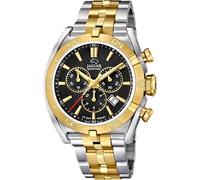 JAGUAR Swiss Made Reloj Hombre Cronógrafo de Acero Inoxidable 316L Dorado | Reloj Cuarzo, Calendario, Cristal Zafiro de Alta Resistencia, Resistente al Agua 10 ATM, J855/C, Swiss Made, Esfera Negra