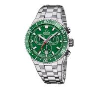 JAGUAR Swiss Made Reloj Hombre Cronógrafo de Acero Inoxidable 316L | Reloj Cuarzo, Calendario, Cristal Zafiro de Alta Resistencia, Resistente al Agua 10 ATM, J1022/3, Ceramic, Esfera Verde