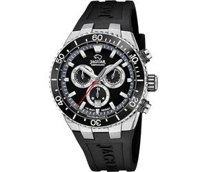 JAGUAR Swiss Made Reloj Hombre Cronógrafo de Caucho Negro | Reloj Cuarzo, Calendario, Cristal Zafiro de Alta Resistencia, Resistente al Agua 10 ATM, J1021/3, Ceramic