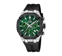 JAGUAR Swiss Made Reloj Hombre Cronógrafo de Cuero Negro | Reloj Cuarzo, Calendario, Cristal Zafiro de Alta Resistencia, Resistente al Agua 10 ATM, J1020/1, Diplomatic, Esfera Verde