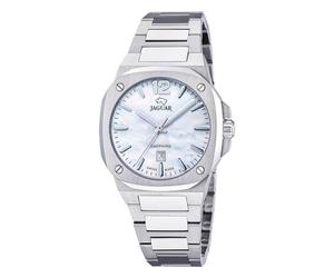 JAGUAR Swiss Made Reloj Mujer Analógico de Acero Inoxidable 316l Plateado | Movimiento de Cuarzo, Cristal de Zafiro de Alta Resistencia, Resistente al Agua 10 ATM, Calendario J1027/1, Rondcarre