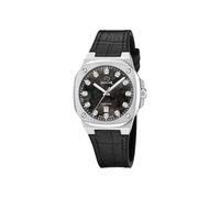 JAGUAR Swiss Made Reloj Mujer Analógico de Piel Negro | Reloj Cuarzo, Calendario, Cristal Zafiro de Alta Resistencia, Resistente al Agua 10 ATM, J1032/8, Rondcarre