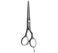 JAGUAR Tijeras de peluquería DIAMOND E CF 5.0" | Tijeras de peluquería en diseño offset | Recubrimiento de titanio fusión cerámica negro mate antialérgico | Made in Germany