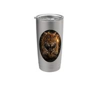 Jaguar Wildlife Art Majestic Jungle Big Cat Vaso térmico de acero inoxidable de doble pared