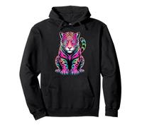 Jaguars Animal Colorido Arco Iris Gatos Grandes Amante Sudadera con Capucha
