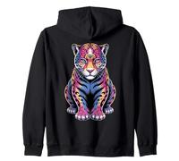 Jaguars Animal Zoo Colorido Arco Iris | Big Cats Lover Vintage Sudadera con Capucha