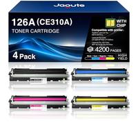 Jagute 4 Paquete 126A Cartucho Tóner Compatibles con HP 126A CE310A CE311A CE312A CE313A Tóner para HP Laserjet CP1025nw Color, CP1025, CP1020, LaserJet Pro 100 Color MFP M175a 175nw, TopShot M275 MFP