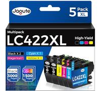 Jagute Paquete de 5 Cartuchos LC422XL Compatible con Tinta Brother LC422XL LC422XLVAL LC422VAL Multipack para Brother MFC-J5345DW MFC-J5340DW MFC-J5740DW MFC-J6940DW MFC-J6540DW (2BK/1C/1M/1Y)
