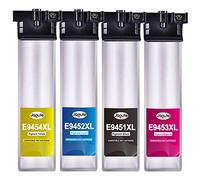 Jagute T9451-T9454 Tinta Compatibles con Epson T9451 XL Negro T9452 T9453 T9454 9451 para Epson Workforce Pro WF-C5710 Cartuchos WF-C5790 C5210 C5290 WF-C5710DWF 790DWF WF-C5210DW WF-C5290DW