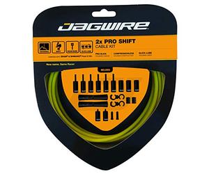 Jagwire - Universal 2X Pro Shift Kit |for Road, MTN, and Gravel Bike | SRAM and Shimano Shifter Compatible, Polished Stainless Cables, 10 Color Options