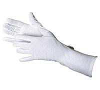 Jah 2099-35 - Guantes de algodón (12 pares, 35 cm de largo, extrafinos, talla 10), color blanco