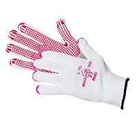 Jah 5050 Guantes de punto de algodón/nailon, pies, extra pesados, color blanco, talla 8, paquete de 24