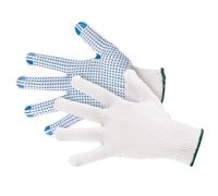 Jah 5070 - Guantes de punto (nailon, 12 pares, peso medio, talla 10), color blanco