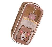 JAHEMU Estuche de lápices Kawaii con Colgante de Oso Estuche portátil para lápices para niñas Suministros Escolares para Oficina
