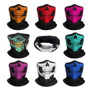 JAHEMU Máscara de Calavera Skull Mask Pasamontañas de Calavera Bandana Diadema Elástico Bufanda Respirable Moto Bici Máscara para Hombres y Mujeres Esquí Ciclismo Escalada 8 piezas