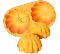 JAHEMU Moldes de Silicona Halloween Moldes de Calabaza Molde de Pastel Otoño Mousse 3D Calabaza Molde de Chocolate Halloween, para Chocolate Tartas Mousse Fondant Gelatina 2 Pieza